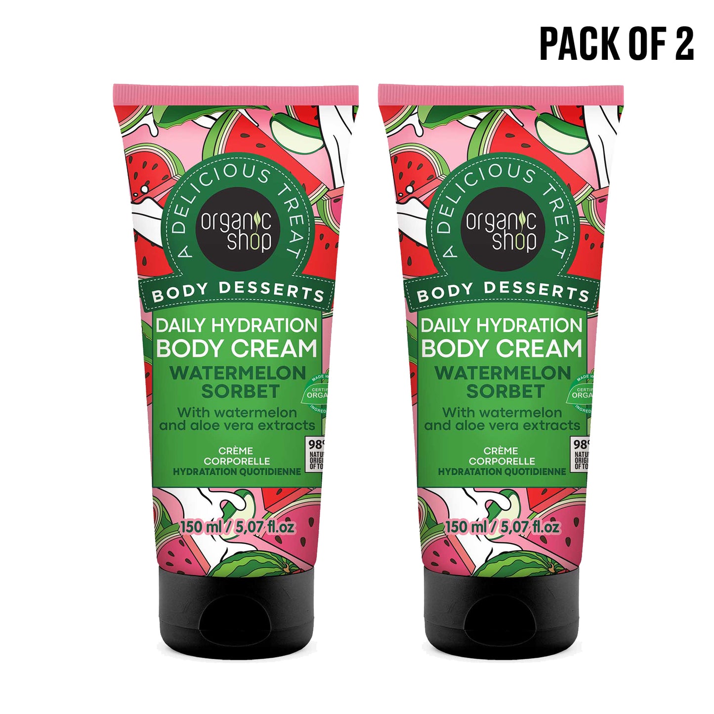 Organic Shop Body Cream 150 ml - Pack of 2