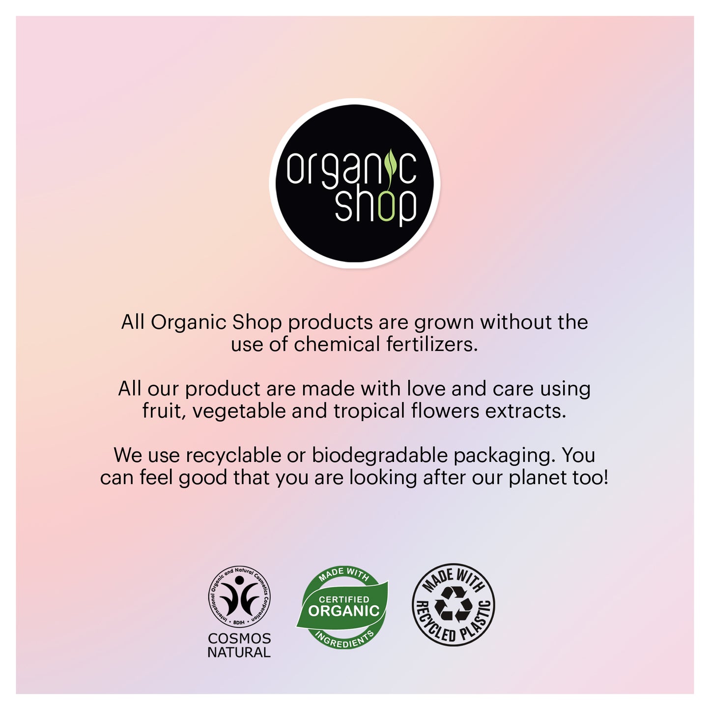 Organic Shop Hydrating Shower Gel Bellini 280ml – Watermelon & Peach, Vegan, Waterless, COSMOS Natural Certified, Moisturizing Body Wash