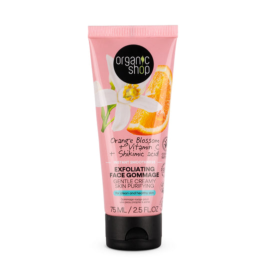 Orange Blossom Skincare Instant Smoothness Face Gommage with Vitamin C & Shikimic Acid – Purifying Exfoliator, 75 ml