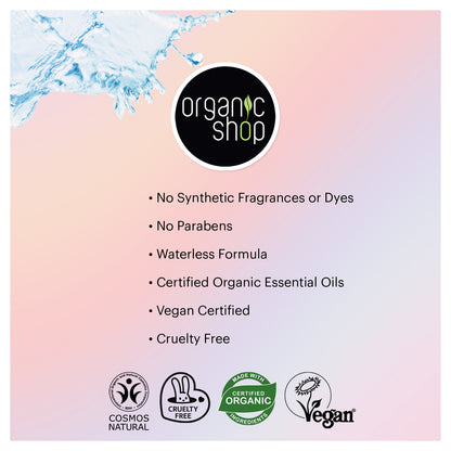 Organic Shop Hydrogel Eye Patch, 60 pcs – Vegan, COSMOS Natural Certified, Waterless Formula, Hydrating Under Eye Masks for Puffiness & Dark Circles