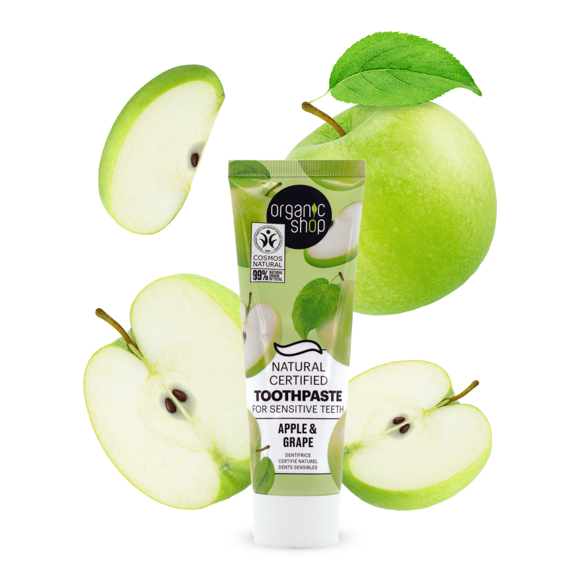 Natural Certified Toothpaste For Sensitive Teeth Apple & Grape