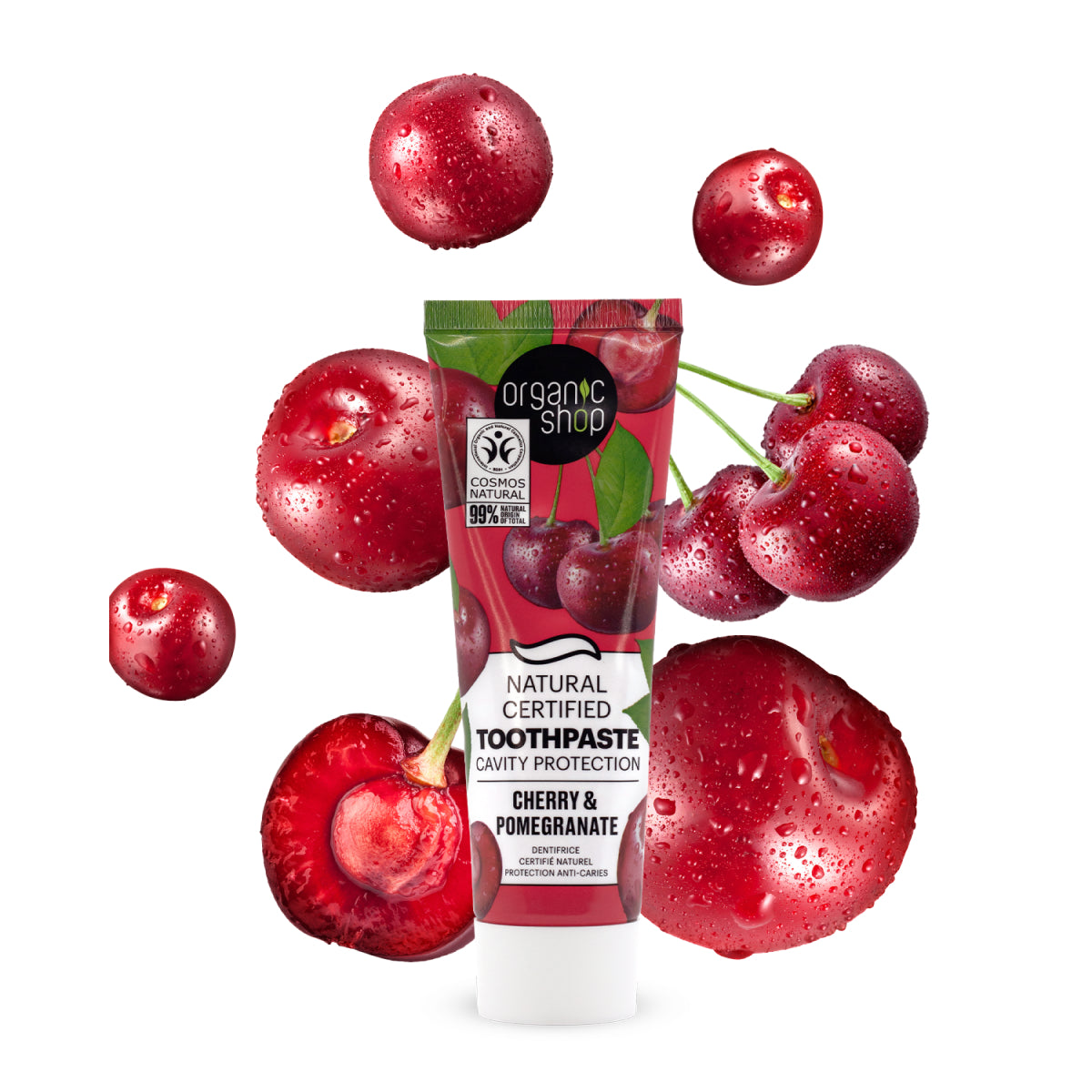 Natural Certified Toothpaste Cavity Protection Cherry & Pomegranate