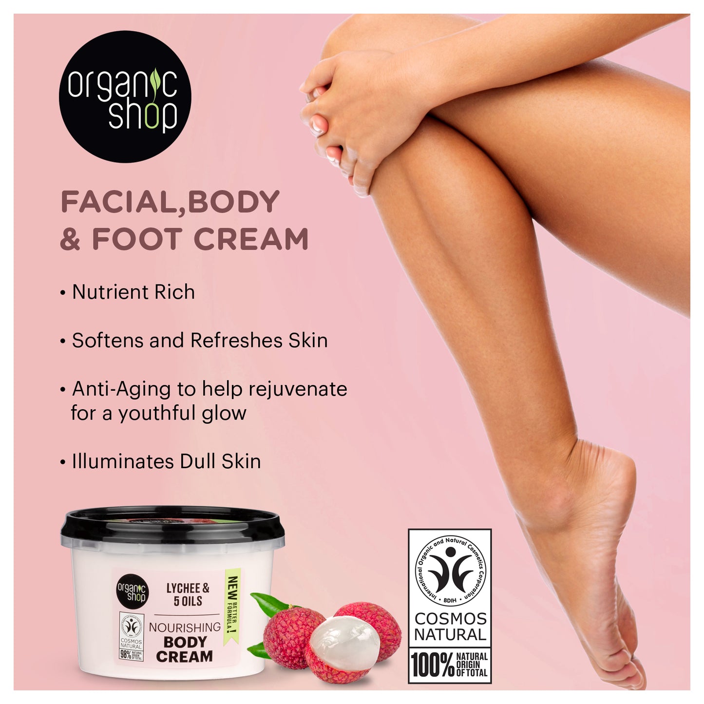 Nourishing Body Cream - Lychee & 5 oils, 250 ml