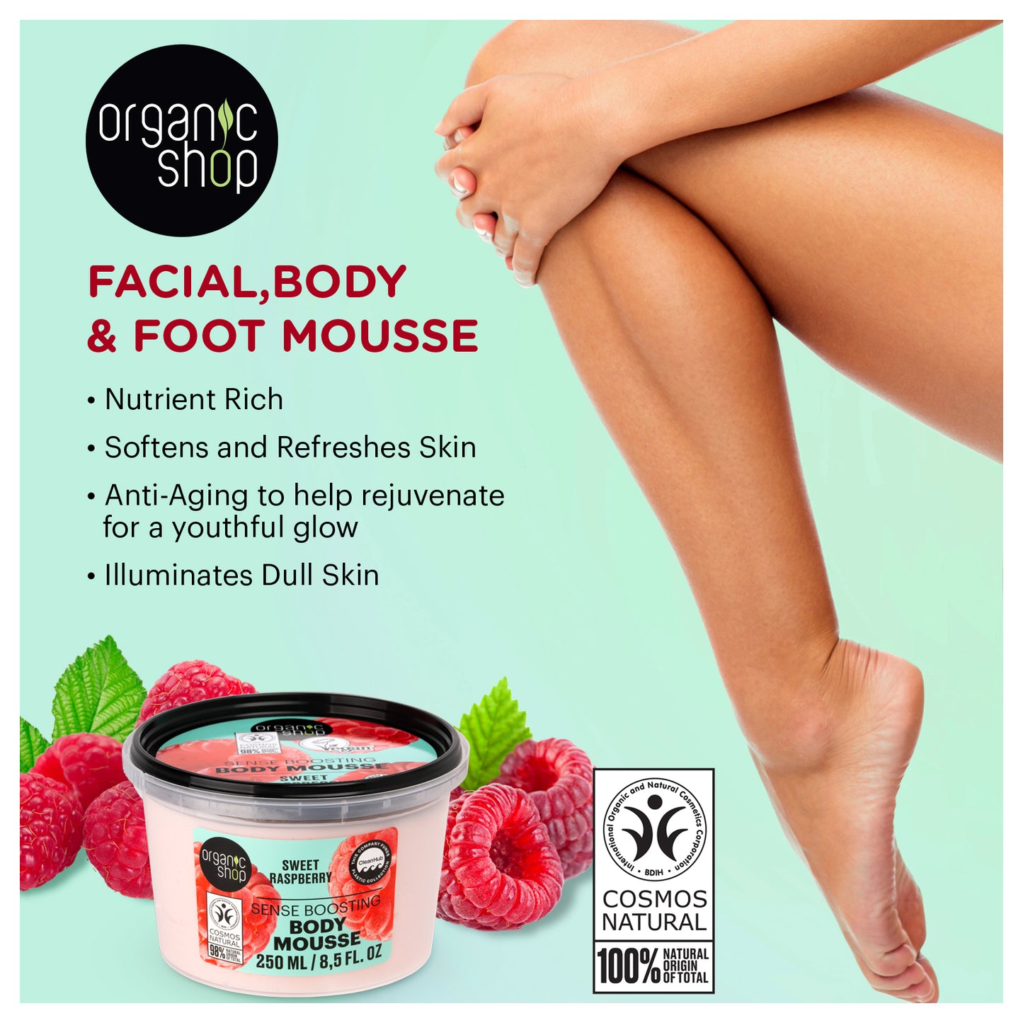 Sense Boosting Body Mousse - Sweet Raspberry, 250 ml