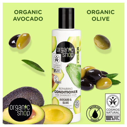 Repairing Conditioner for Damaged Hair - Avocado and Olive, 280 ml