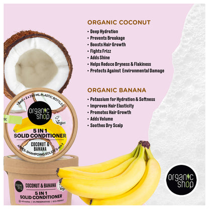 5-in-1 Solid Conditioner - Coconut & Banana, 60 g