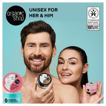 Organic Shop Hydrogel Eye Patch, 60 pcs – Vegan, COSMOS Natural Certified, Waterless Formula, Hydrating Under Eye Masks for Puffiness & Dark Circles