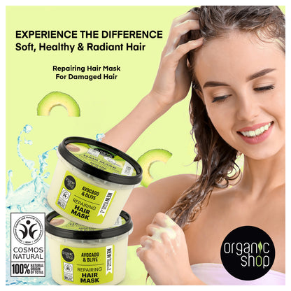 Repairing Hair Mask for Damaged Hair - Avocado & Olive, 250 ml