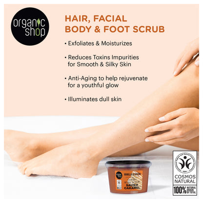 Salted Caramel Chewy Body Scrub - Vanilla & Cocoa, 250 ml