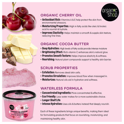 Cherry Blossom Exfoliating Sugar Body Scrub, 250 ml