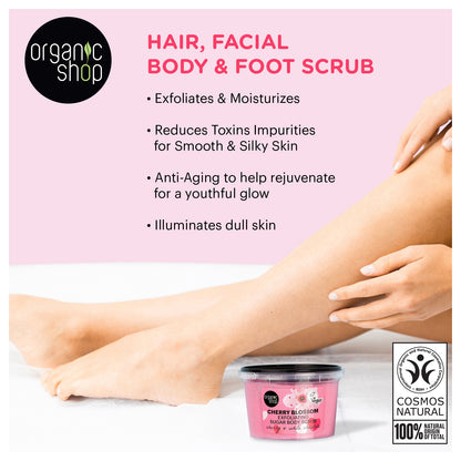 Cherry Blossom Exfoliating Sugar Body Scrub, 250 ml