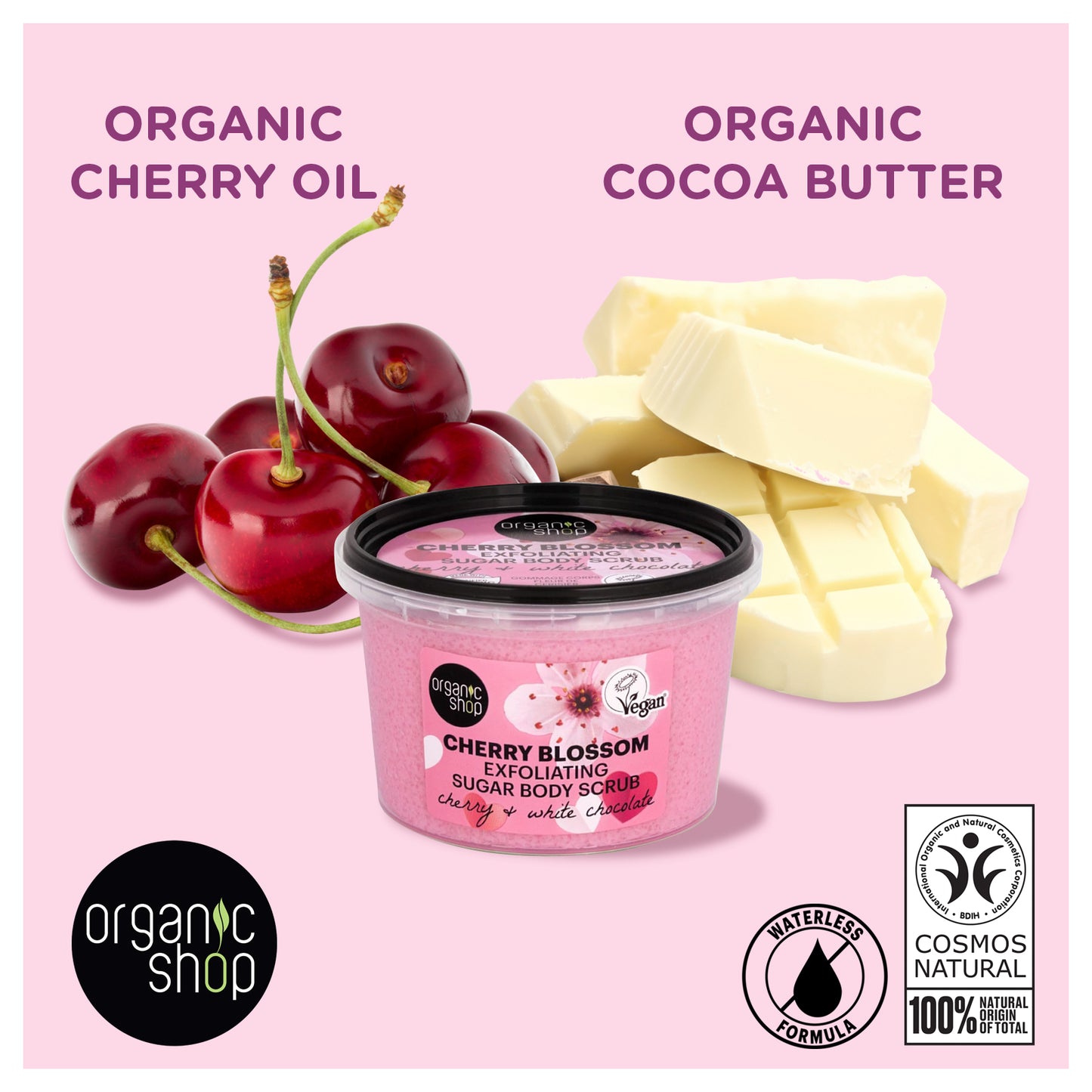 Cherry Blossom Exfoliating Sugar Body Scrub, 250 ml