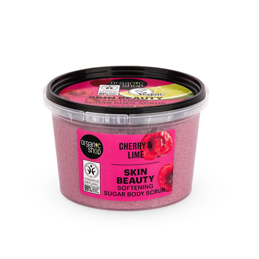 Skin Beauty softening sugar body scrub - Cherry & Lime, 250 ml