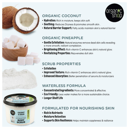 Organic Shop Coconut and Sugar Hydrating Body Scrub 250 ml