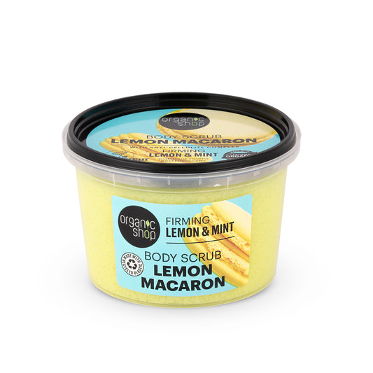 Lemon Macaron Body Scrub - Firming Lemon & Mint, 250 ml