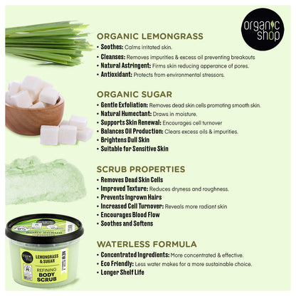 Refining Body Scrub - Lemongrass & Sugar, 250 ml