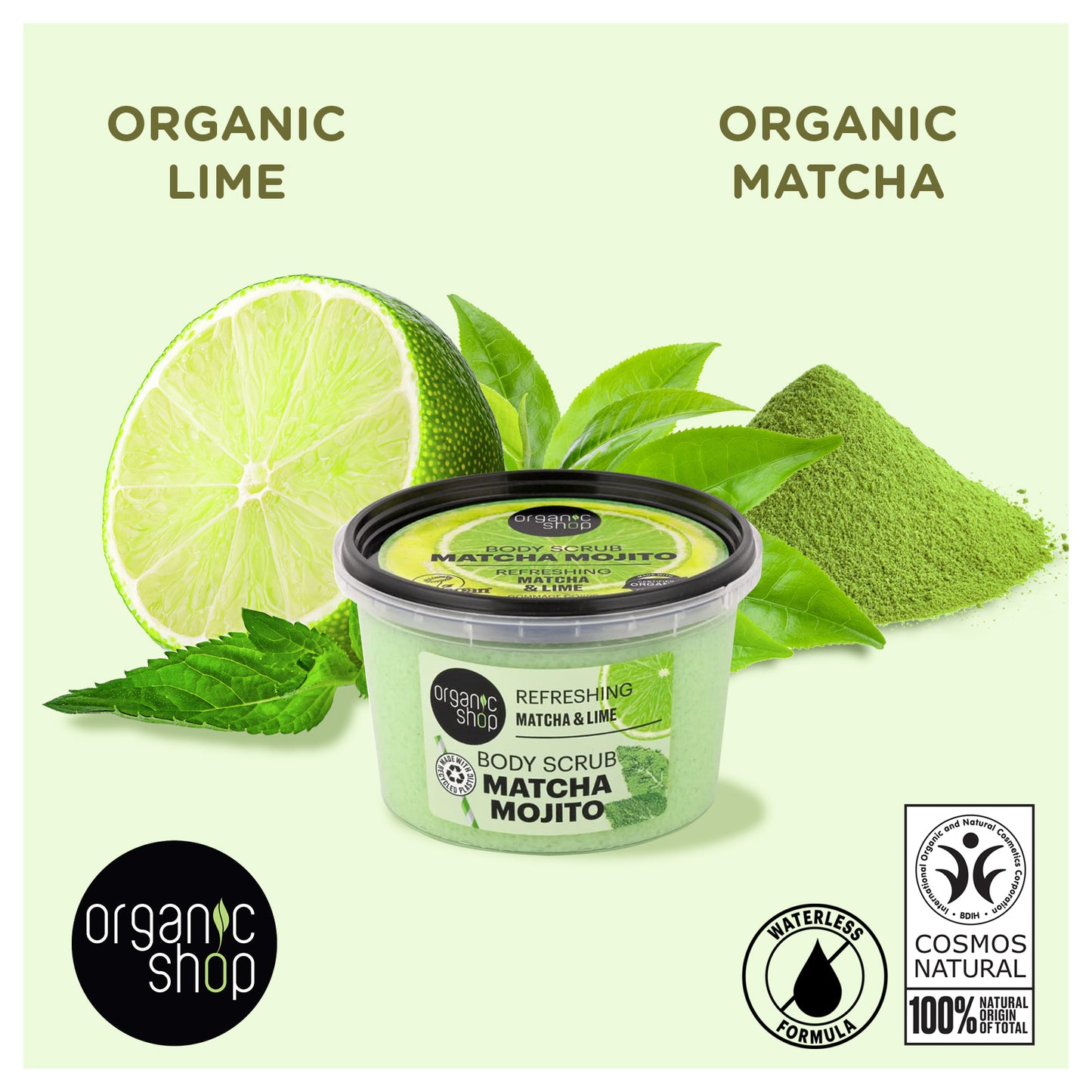 Matcha Mojito Body Scrub - Refreshing Matcha & Lime, 250 ml