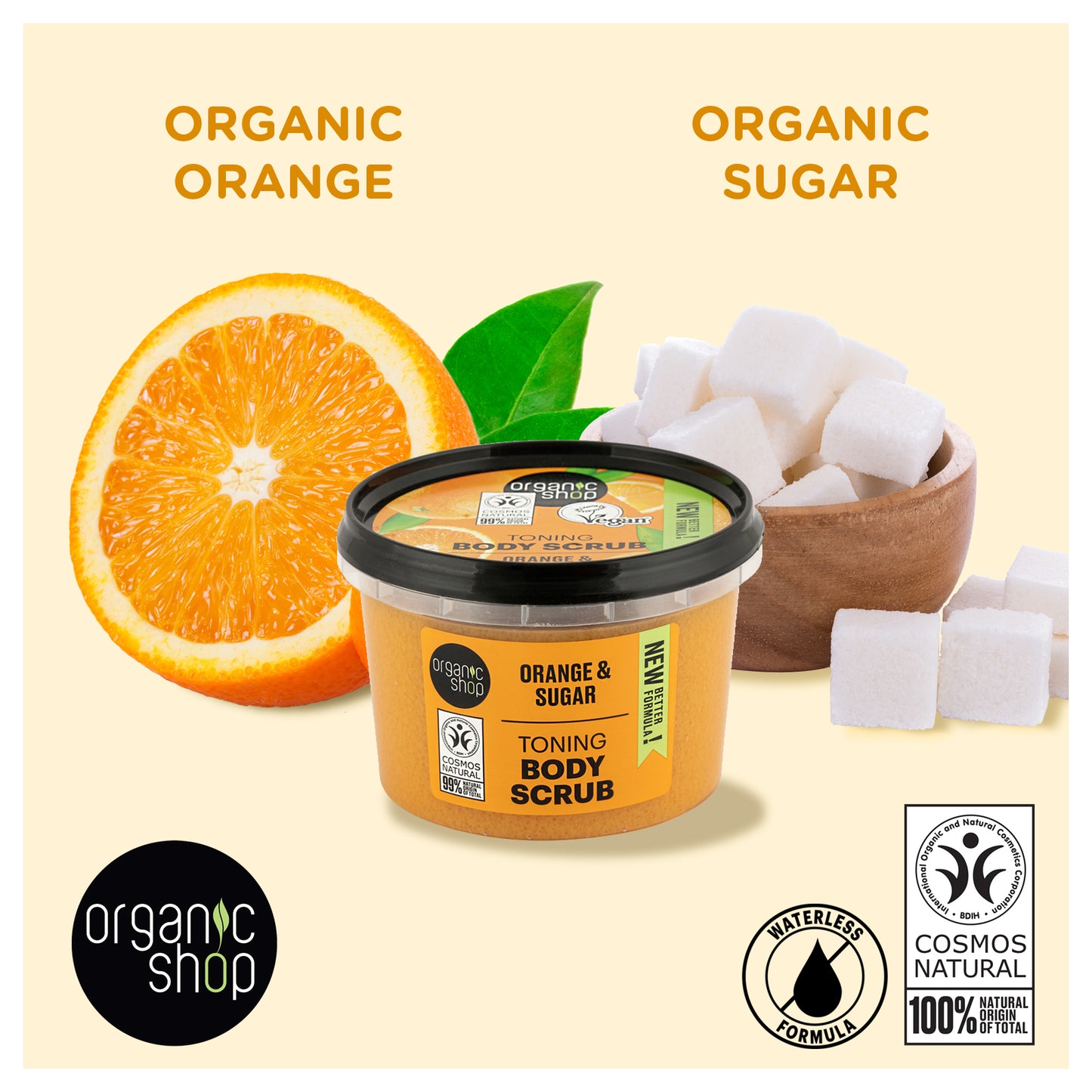 Toning Body Scrub - Orange & Sugar, 250 ml