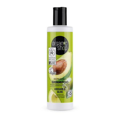 Repairing Shampoo for Damaged Hair - Avocado and Olive, 280 ml