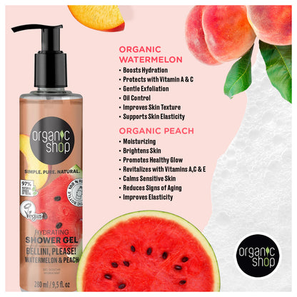 Hydrating Shower Gel Bellini, please! - Watermelon & Peach, 280 ml