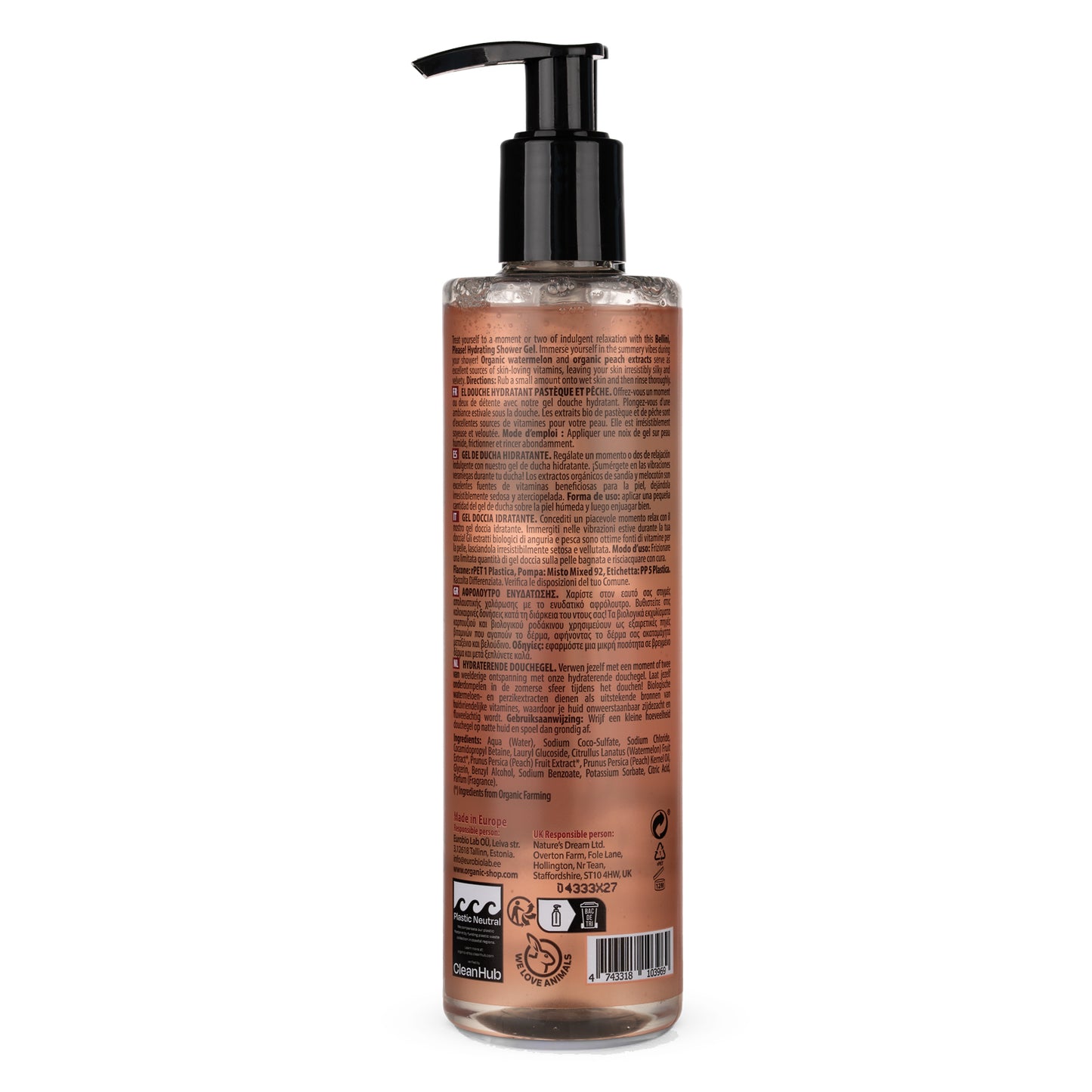 Hydrating Shower Gel Bellini, please! - Watermelon & Peach, 280 ml