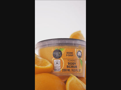 Organic Shop Toning Body Scrub Orange & Sugar 250ml – Vegan, COSMOS Certified, Natural Exfoliant for Glowing, Smooth Skin